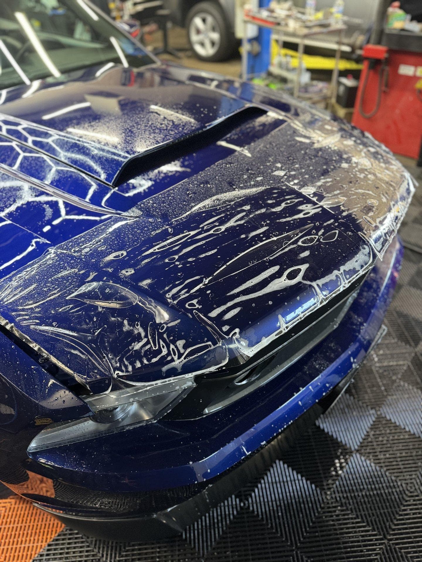 Paint protection film on vehicle