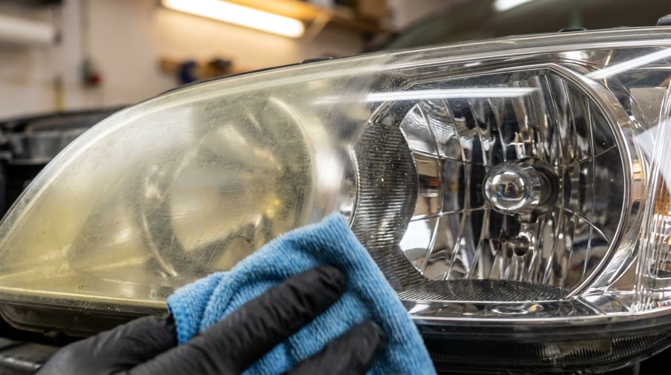 Professional headlight restoration service at ACR Detailing
